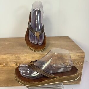 Freewaters Womens Sandals Open Country SZ 8.5 Leather Flip Flop Minimalist Boho